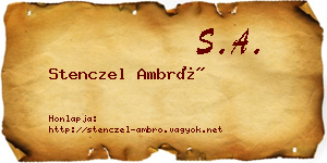 Stenczel Ambró névjegykártya